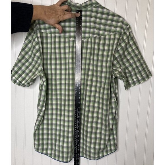 Tommy Bahama Island Crafted Men’s Large Green Plaid Short Sleeve Button Up Shirt - Picture 9 of 10